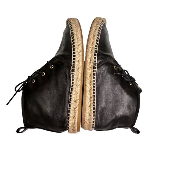 Club Monaco Black Glove Leather Espadrille Ankle Chukka Boots0 - Picture 7 of 10